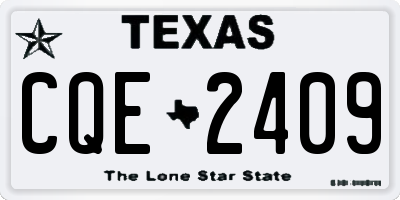 TX license plate CQE2409