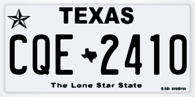 TX license plate CQE2410