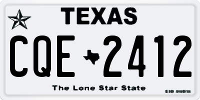 TX license plate CQE2412
