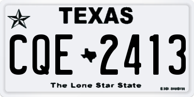 TX license plate CQE2413