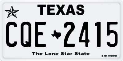 TX license plate CQE2415
