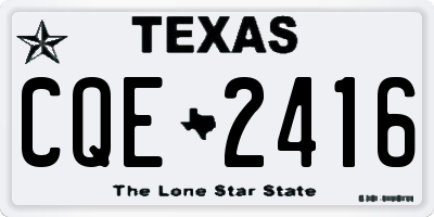 TX license plate CQE2416