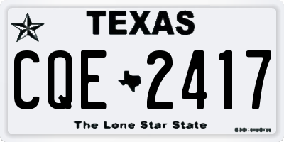 TX license plate CQE2417