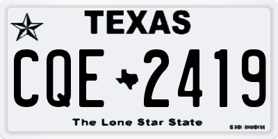 TX license plate CQE2419