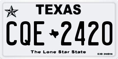 TX license plate CQE2420