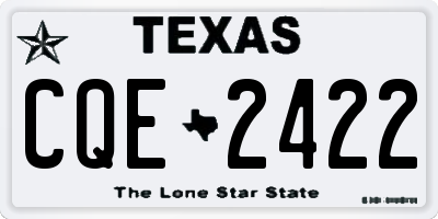TX license plate CQE2422