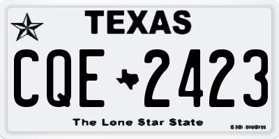 TX license plate CQE2423