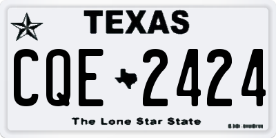 TX license plate CQE2424