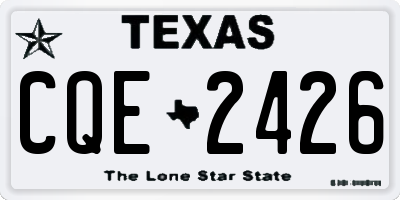 TX license plate CQE2426
