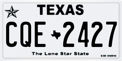 TX license plate CQE2427