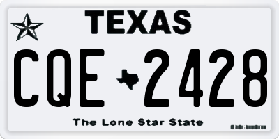 TX license plate CQE2428