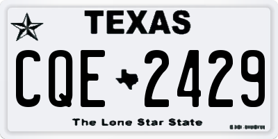 TX license plate CQE2429