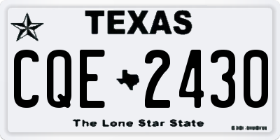 TX license plate CQE2430