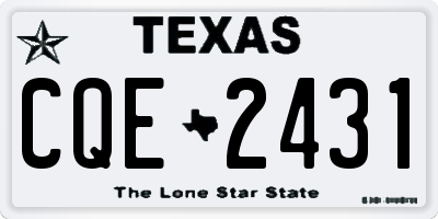 TX license plate CQE2431