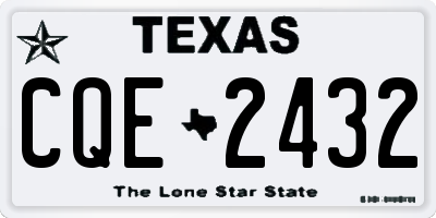 TX license plate CQE2432