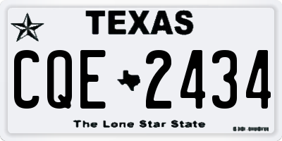 TX license plate CQE2434