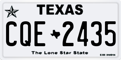 TX license plate CQE2435