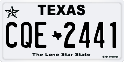 TX license plate CQE2441