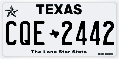 TX license plate CQE2442