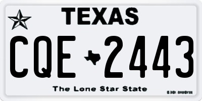 TX license plate CQE2443