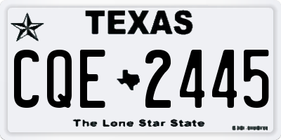 TX license plate CQE2445
