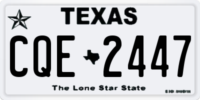 TX license plate CQE2447