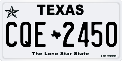 TX license plate CQE2450