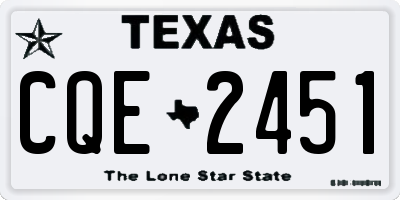 TX license plate CQE2451