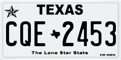 TX license plate CQE2453