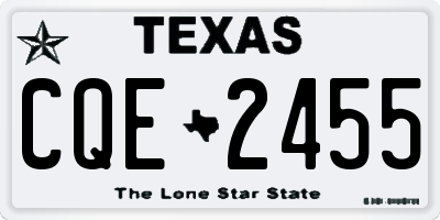 TX license plate CQE2455