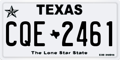 TX license plate CQE2461