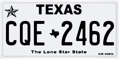 TX license plate CQE2462