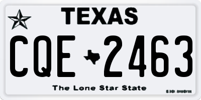 TX license plate CQE2463