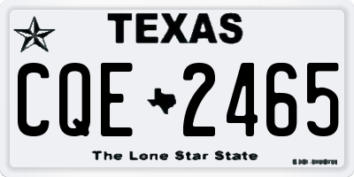 TX license plate CQE2465
