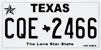 TX license plate CQE2466