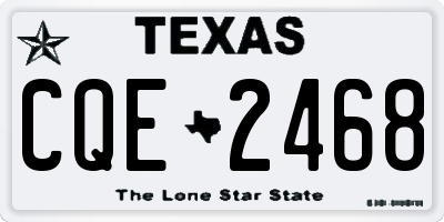 TX license plate CQE2468