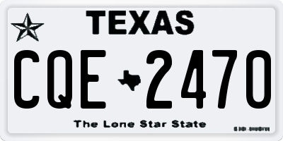 TX license plate CQE2470