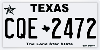 TX license plate CQE2472
