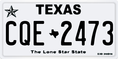 TX license plate CQE2473