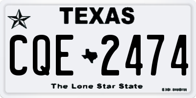TX license plate CQE2474