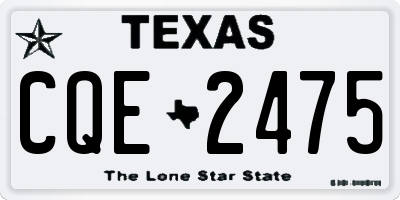 TX license plate CQE2475