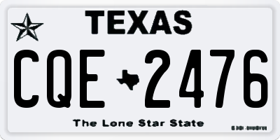 TX license plate CQE2476