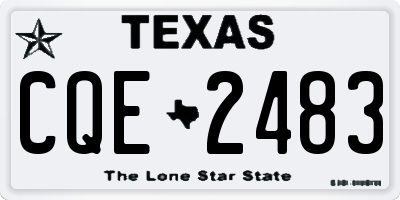 TX license plate CQE2483