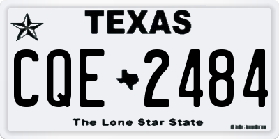 TX license plate CQE2484