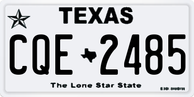 TX license plate CQE2485