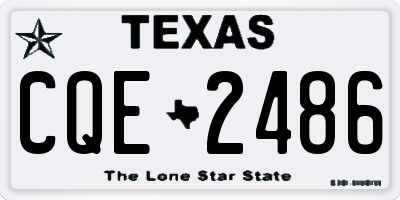 TX license plate CQE2486
