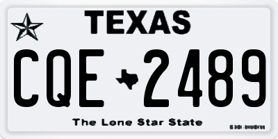 TX license plate CQE2489