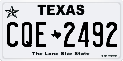 TX license plate CQE2492