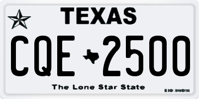 TX license plate CQE2500