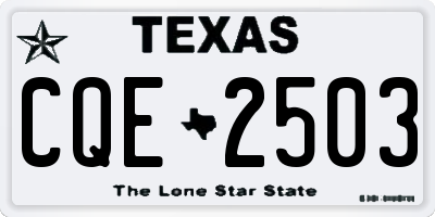 TX license plate CQE2503